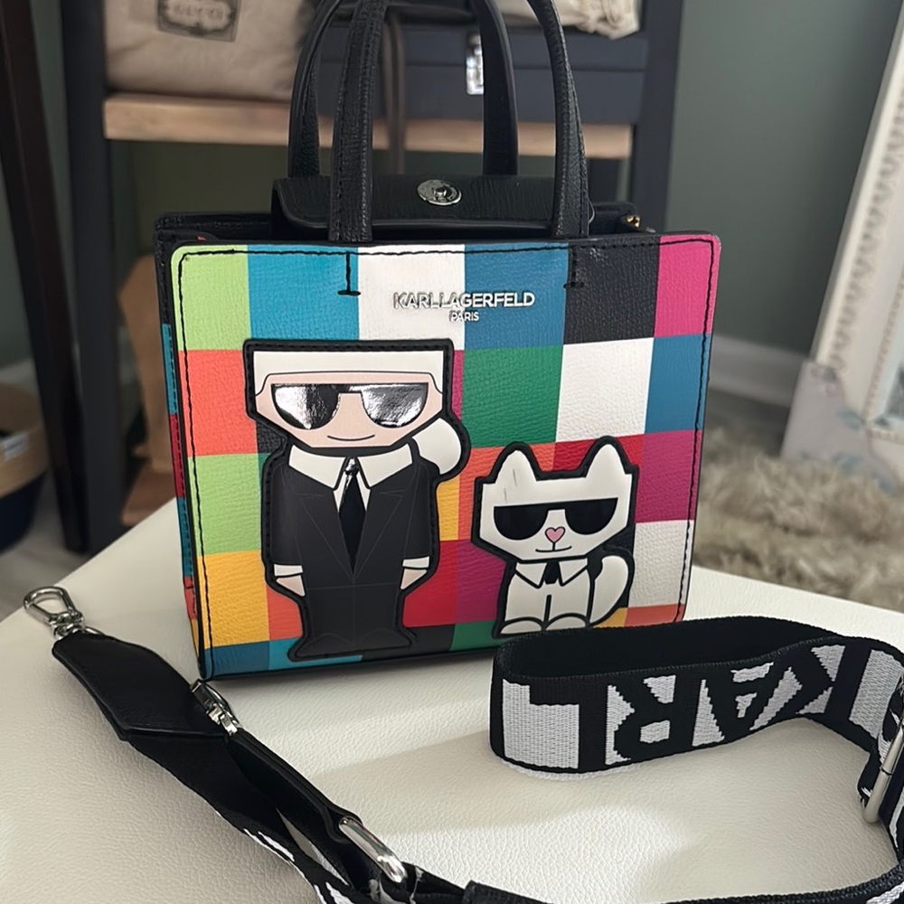 Karl Lagerfeld Black Mini Bag with Artistic Design - Picture 4 of 8